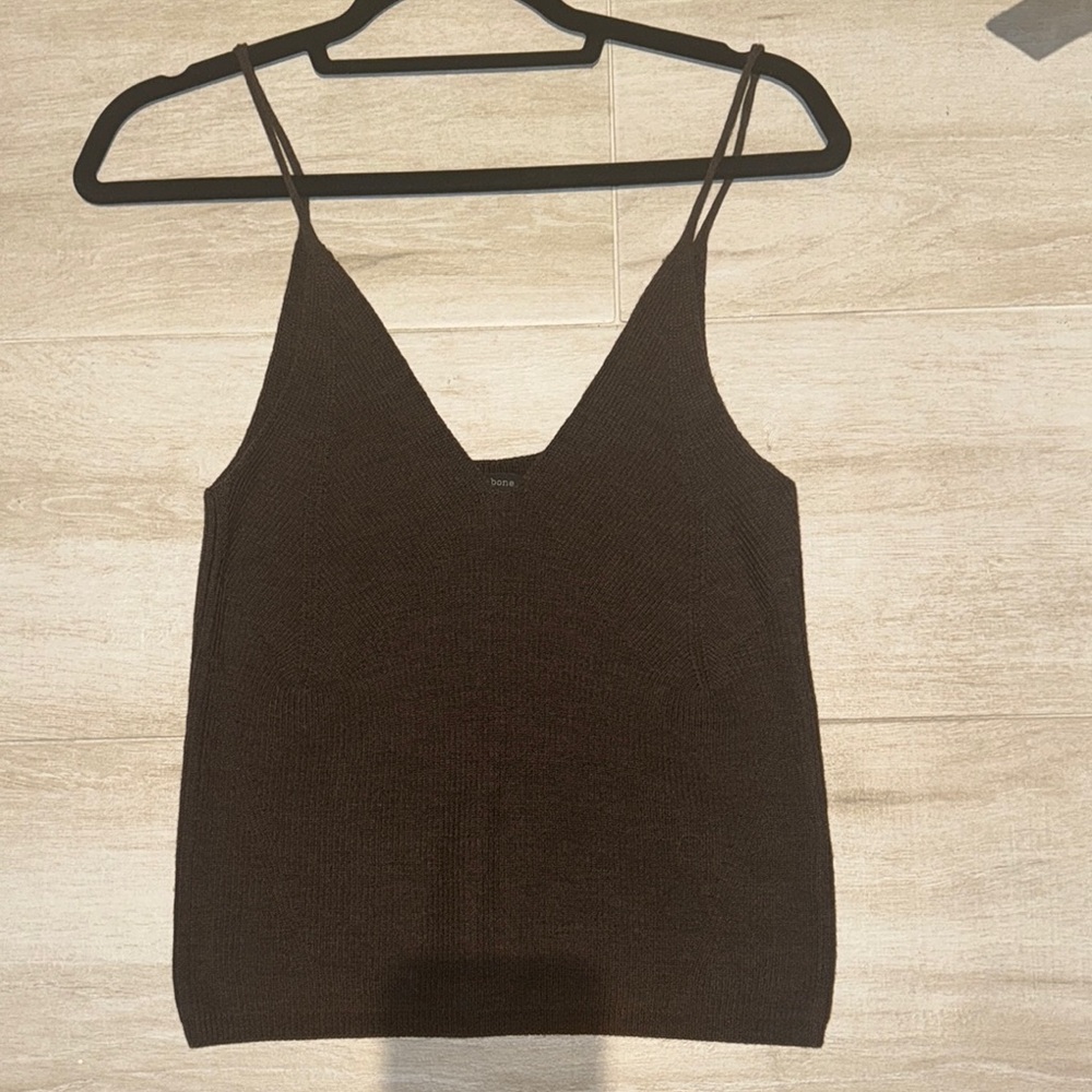 Rag & Bone Selah Ribbed Wool-blended Tank in Chocolate - Picture 4 of 6